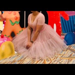 pink tulle ballerina a-line skirt